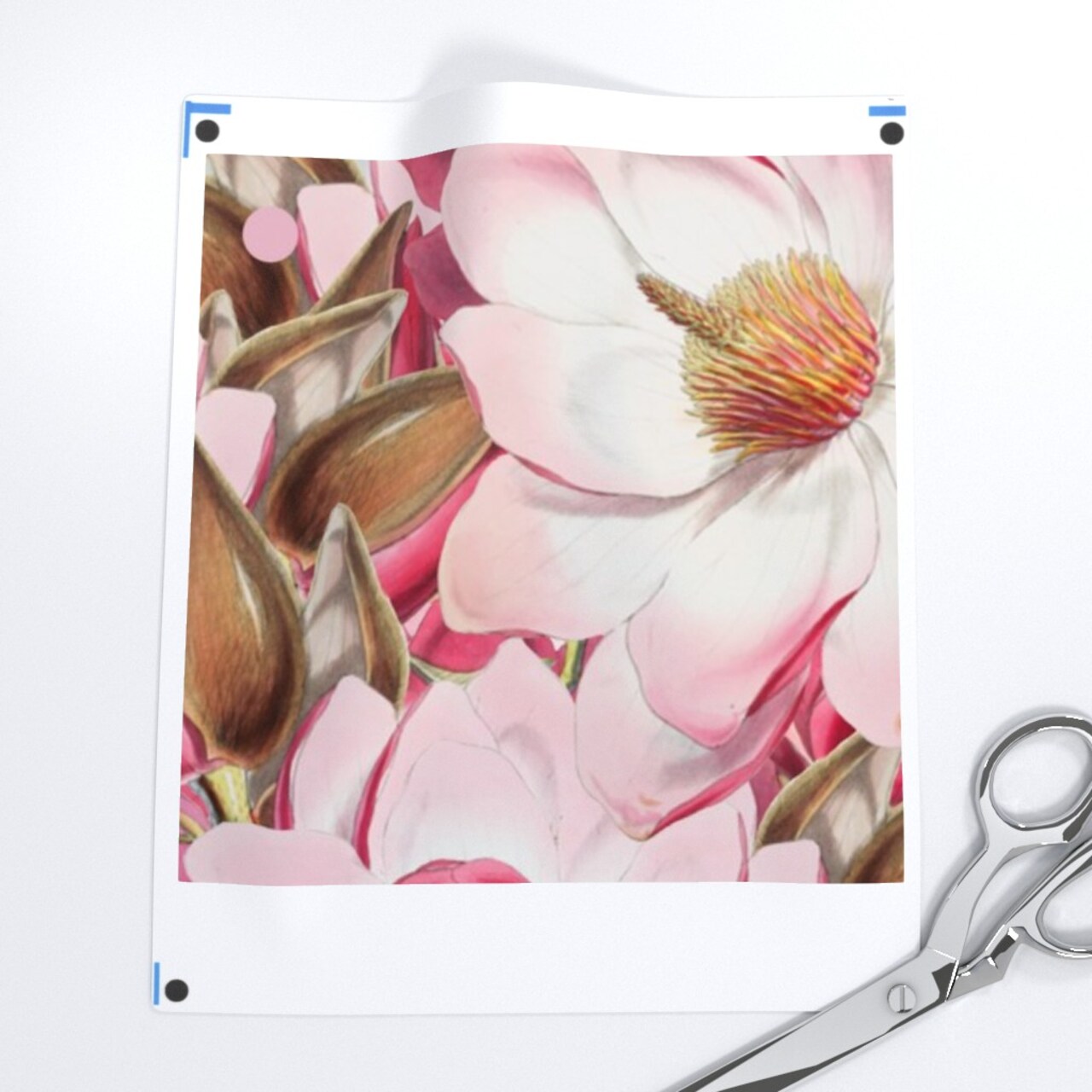 Garden Floral Magnolia Botanical Large Scale Flowers Summer Spring Preppy Custom Removable Wallpaper by Spoonflower Peel & Stick Wallpaper 2FT Wide